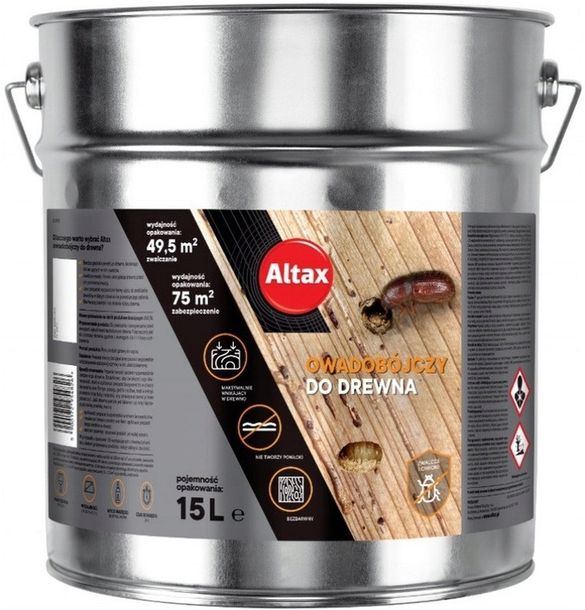 ALTAX PREPARAT OWADOBÓJCZY DO DREWNA HYLOTOX BEZBARWNY 15L