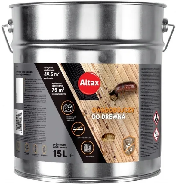 ALTAX PREPARAT OWADOBÓJCZY DO DREWNA HYLOTOX BEZBARWNY 15L