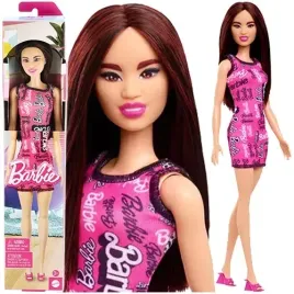 barbie-lalka-stylowa-brunetka-w-sukience-dlugie-wlosy-ubranko-mattel