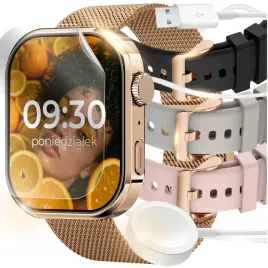 Zdjęcie produktu SMARTWATCH ZEGAREK DAMSKI ROZMOWY SPORT ZDROWIE ZLOTY CUKIER POWIADOMIENIA