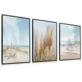 zestaw-3x-plakat-w-ramie-morze-wydmy-plaza-trawa-pamapsowa-styl-boho-60x80