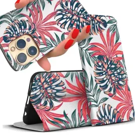 etui-do-iphone-16-plus-obudowa-case-magnetyczne-klapka-liscie-leaves-wzory