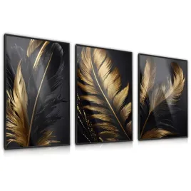 zestaw-3x-plakat-w-ramie-do-salonu-abstrakcja-zlote-piora-glamour-30x40