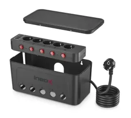 listwa-zasilajaca-organizer-na-przewody-5x-ac-4x-usb-ineox-lzo-1b-czarny
