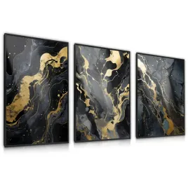 zestaw-3x-plakat-w-ramie-abstrakcja-czarny-marmur-glamour-do-sypialni-30x40