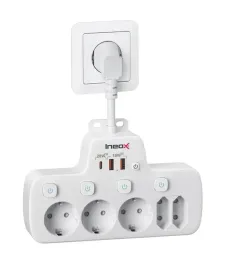 rozdzielacz-listwa-wielofunkcyjna-5xac-3xusb-pd20w-qc18-4000w-ineox-lzw-5uw