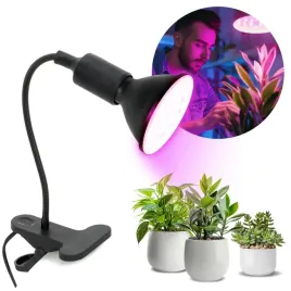 Zdjęcie produktu Zestaw Lampa na Klips + Żarówka Do Uprawy Wzrostu Roślin LED 9W Czarny