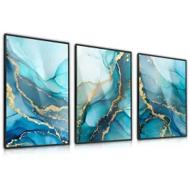 zestaw-3x-plakat-w-ramie-do-salonu-niebieski-marmur-styl-glamour-30x40