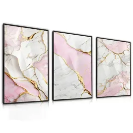 zestaw-3x-plakat-w-ramie-do-salonu-elegancki-rozowy-marmur-glamour-30x40