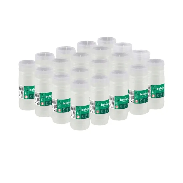 BOLSIUS Wkłady do Zniczy Na Grób 14,5 cm 3 dni Palenia Zestaw x20 szt.