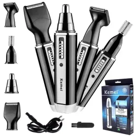 maszynka-trymer-4w1-do-wlosow-brody-nosa-brwi-kemei-4-nakladki-szczotka