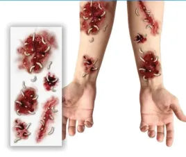 tatuaze-zmywalne-larwy-robaki-dziury-w-ciele-halloween-straszne