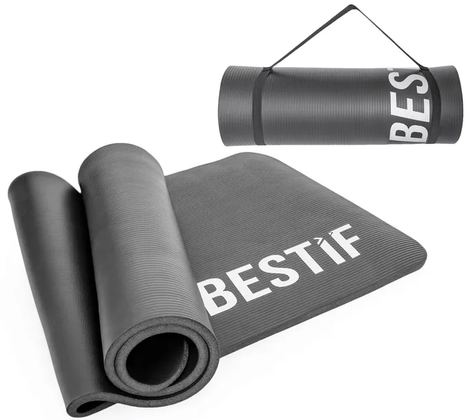MATA DO ĆWICZEŃ BESTIF FITNESS NBR JOGI GRUBA KARIMATA GIMNASTYCZNA 1cm