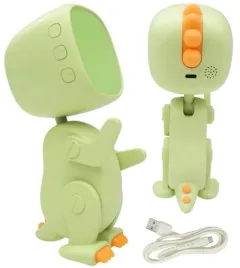 budzik-elektroniczny-zegar-cyfrowy-robo-dino-zielony-kabel-usb-ecolight