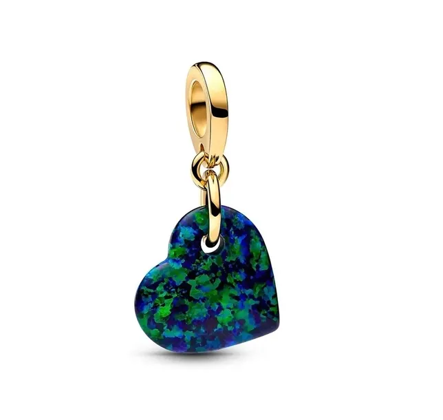 Zawieszka Pandora - Opalizujące zielone serce 763348C01
