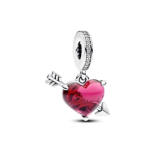 Zawieszka Pandora - Czerwone serce ze szkła Murano 793085C01