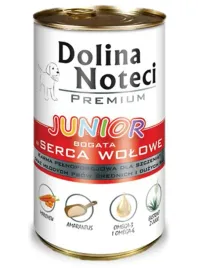 dolina-noteci-puszka-premium-junior-serca-wolowe-mokra-karma-dla-psa-400g