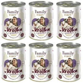 family-first-mokra-karma-dla-psa-krolik-z-gruszkami-6-x-400g