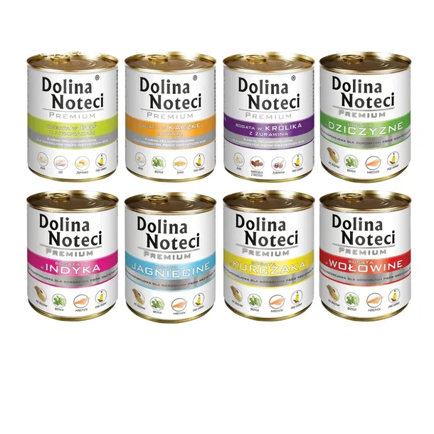 Mokra Karma Dla Psa Mix Smaków Dolina Noteci 6,4kg Zestaw Puszek 8x800g