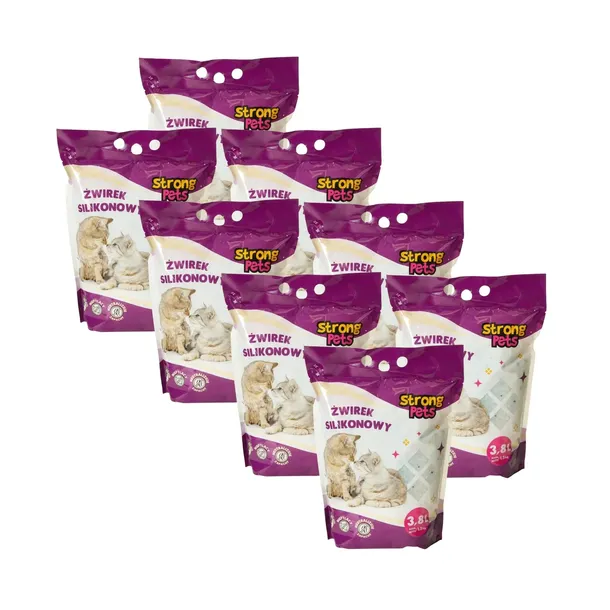 Strong Pets Żwirek Silikonowy dla kota 8x3,8L
