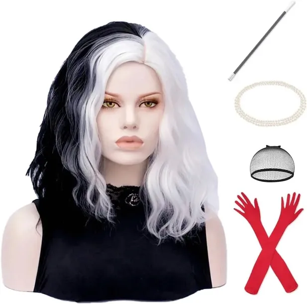 STRÓJ PRZEBRANIE DAMSKIE CRUELLA DE MON KOSTIUM FILMOWY 6el HALLOWEEN BAL