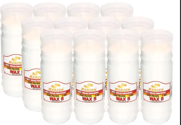 WKŁADY DO ZNICZY KERZEN WAX 5 (12szt)