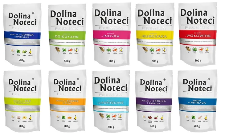 Dolina Noteci Mix 10 smaków karma dla psa 10x500g