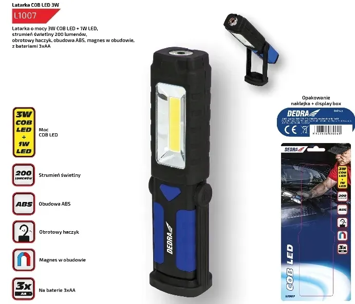 dedra-l1007-latarka-3w-cob-led-1w