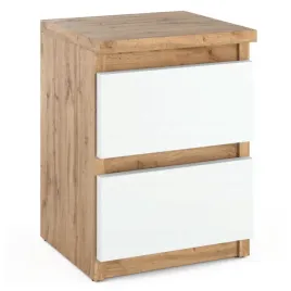 szafka-nocna-dab-wotan-bialy-30-cm-2-szuflady-stolik-rtv-do-sypialni-loft
