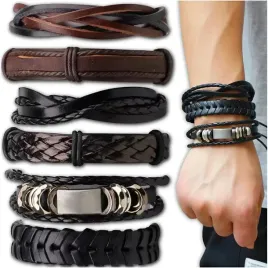 bransoletka-meska-skorzana-zestaw-6-sztuk-skora