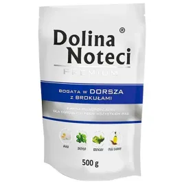 dolina-noteci-saszetka-premium-adult-dorsz-brokuly-mokra-karma-dla-psa-500g