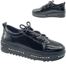 polbuty-damskie-skorzane-sneakersy-barski-lakierowane-platforma-czarne-36
