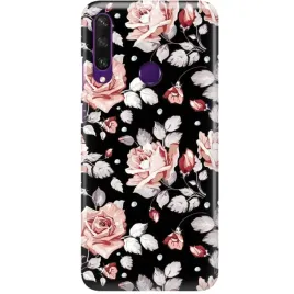 etui-do-huawei-y6p-kwiaty-roze-modne-wzory