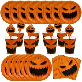 duzy-zestaw-talerzyki-kubeczki-serwetki-slomki-halloween-dynia-40szt