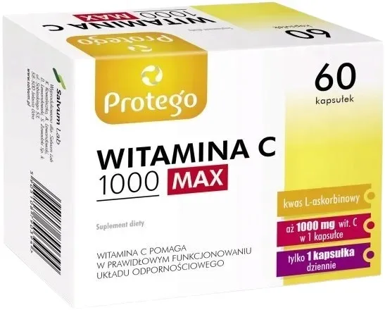 Salvum Protego Witamina C 1000 Max 60 kaps. Odporność Przeziębienia Kości