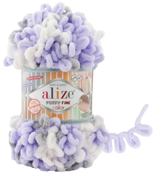 Włóczka Alize Puffy Fine Color 6372 FIOLET 14,5m/100g 100% Mikropoliester
