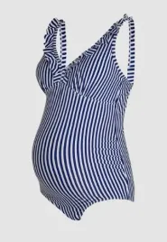 jojo-maman-bebe-online-only-maternity-striped-frill-v-neck-swimsuit-s
