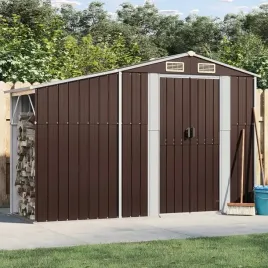 szopa-ogrodowa-brazowa-277x93x179-cm-stal-galwanizowana-lumarko