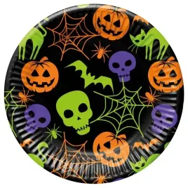 talerzyki-papierowe-halloween-8-szt-23-cm-dynia-pajak-czaszka-pajeczyna