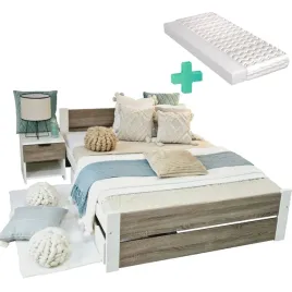 lozko-drewniane-pojedyncze-biale-lea-trufla-100x200-materac-stelaz-gratis