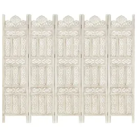 parawan-5-panelowy-rzezbiony-bialy-200x165-cm-drewno-mango-lumarko