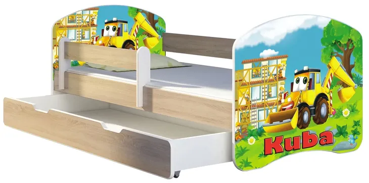 Łóżko dziecięce 180x80 szuflada materac DĄB SONOMA