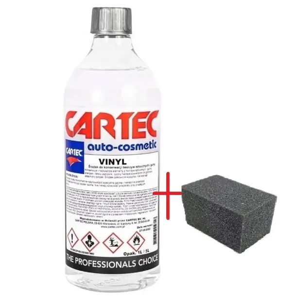 Cartec Vinyl 1l do plastiku gumy + gąbka mała do vinylu
