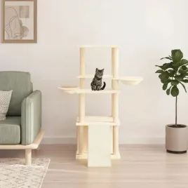 drapak-dla-kota-z-sizalowymi-slupkami-kremowy-133-cm