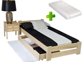 lozko-drewniane-pojedyncze-euro-100x200-materac-pianka-stelaz-gratis