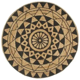 recznie-wykonany-dywanik-juta-czarny-nadruk-150-cm-lumarko