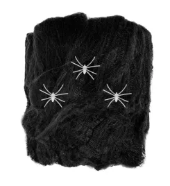 czarna-pajeczyna-z-fluorescencyjnymi-pajakami-pajaczki-pajak-halloween