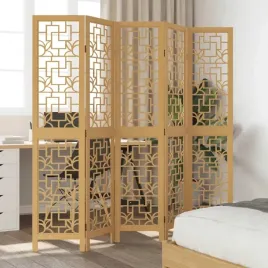 parawan-pokojowy-5-panelowy-brazowy-lite-drewno-paulowni-lumarko