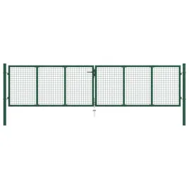 brama-ogrodzeniowa-z-siatki-stalowa-400-x-100-cm-zielona-lumarko