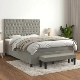 lozko-kontynentalne-z-materacem-jasnoszare-aksamit-140x190cm-lumarko
